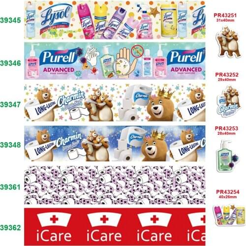 DIY craft supplies cartoon printed grosgrain ribbon, satin ribbon 50 yards, planar resins 30 pieces. 39345