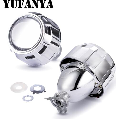 2Pcs 2.5 Inch Bi xenon Universal Projector Silver Black Mask Cover Shroud Motorcycle Car Headlight