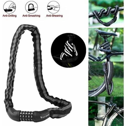 Bicycle Reflective Lock Mountain Bike Anti-theft Lock Chain Lock Anti-Peeling Reflective Bar Lock Equipment