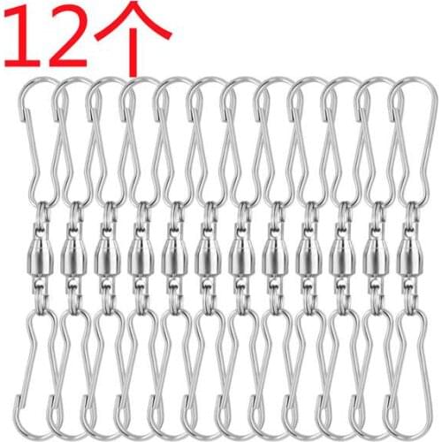 12 Pack Spinning Double Clip Swivel Hooks for Wind Spinners, Hanging Windsock, Bird Feeders, Wind Chimes Crystal Twisters Party