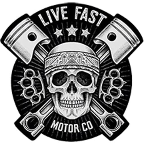 Waterproof Car Styling Vinyl 3D Stickers Skull Live Fast Auto Moto Car Decal Racing Motorcycle Tuning Car Sticker 13*13cm