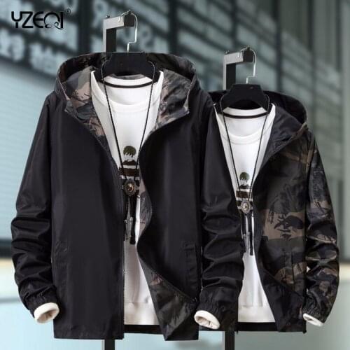 Yzeqi New Two Side Wear Windbreaker Jacket Women Female Windbreaker Plus Size 7xl Casual Coats Spring Autumn Hooded Loose Jacket