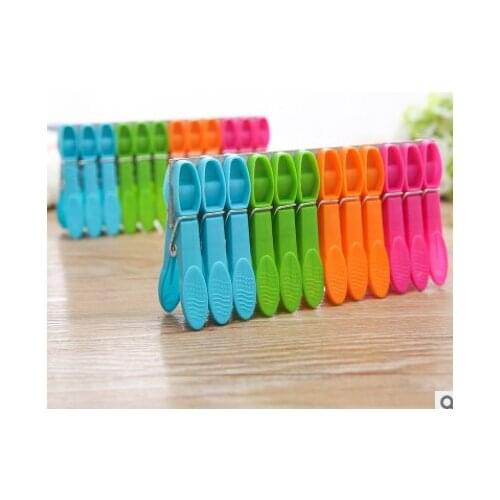24 Pack Colorful Plastic Cloth Clip Windproof Clothes Pin with Spring Suitable for Kitchen Outdoor Travel Air Drying Clothes Pin