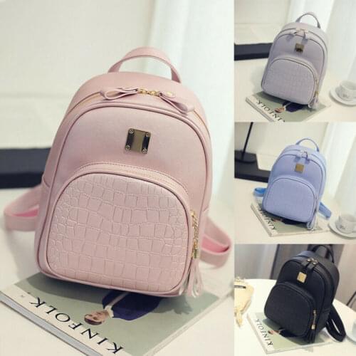 Women Girls Mini PU Leather Backpack Rucksack School Bag Casual Travel Bag