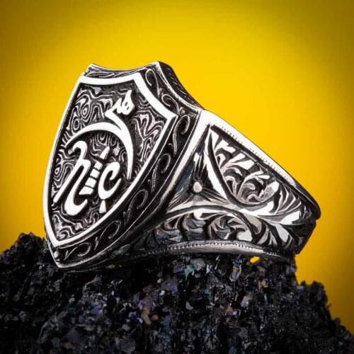 Turkish Silver Ring, Solid 925 Sterling Silver Vintage Pattern Silver Men Ring, Handmade Men Jewelery Made in Turkey