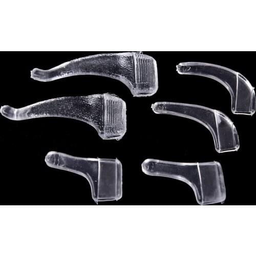 10 Pairs Silicone Soft Transparent Anti Slip Ear Hooks Temple Tip Holder Eye Glasses Accessories