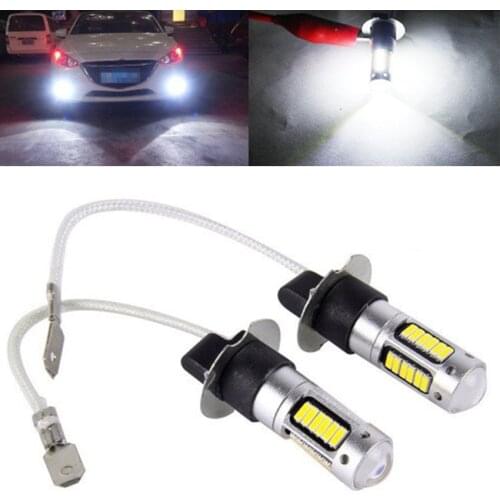 2Pcs H3 H1 6 W 12-24 V White Car LED Fog Light High Power Vehicle LED Fog Light Car Headlight Lamps Bulb Lens Car Accessories