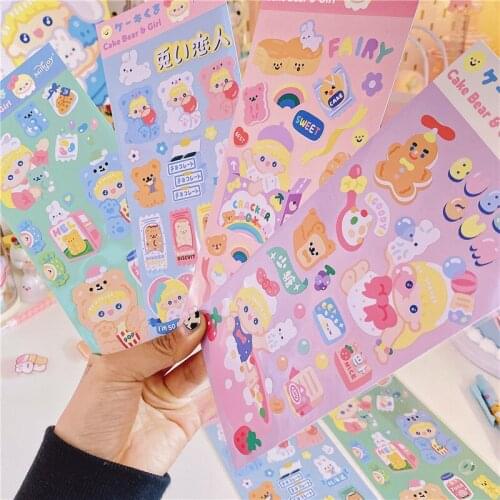 2pcs/lot Kawaii Rabbit Girls Scrapbooking Sticker DIY Decorative Stickers Gift School Stationery