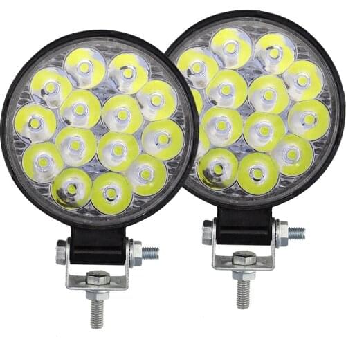 4/2/1Pcs Led Work Light 42W 3030 14SMD 4200LM Car Headlight Car Light for Truck Offroad Night Driving Lights for SUV Fog Lamps