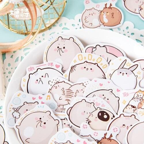 45pcs Cute Forest Animals Decoration Stickers Diy Cartoon Stickers Diary Stationery Scrapbook material Stickers Aesthetics