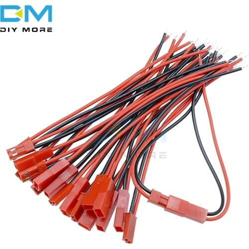 5 Pairs 10cm A Pair of 100mm Male Female JST Connector Plug Cable For RC BEC Battery Helicopter DIY FPV 24A Copper Wire DIY KIT