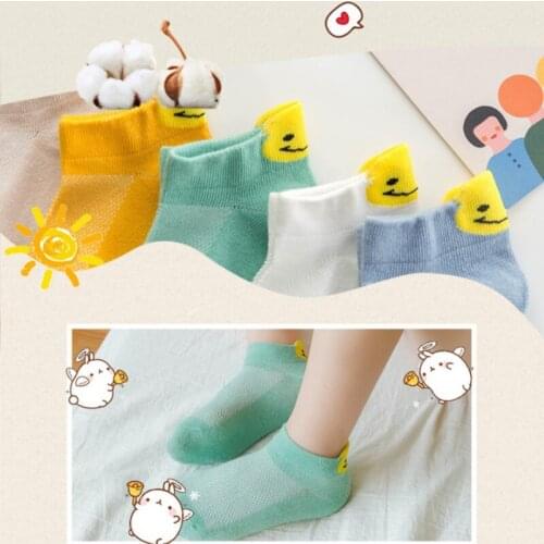 5Pairs/lot Childrens summer socks thin baby fishnet socks boys girls kids cartoon socks