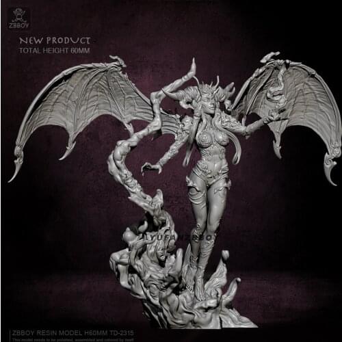 60mm Resin Model Kits Queen of hell figure Self-assembled TD-2315