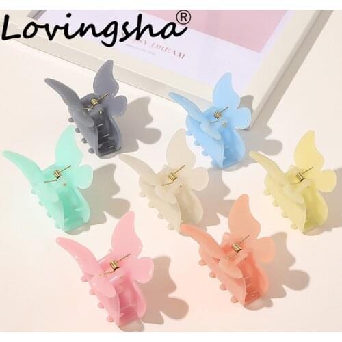 LOVINGSHA Solid Hair Accessories Women Hair Claws Ladies Hair Crab Clamps Ponytail Hair Female Girl Holder Rope FC223