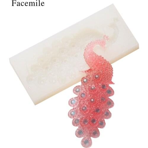 Facemile 1PCS Peacock Jewelry Making Tools For Epoxy Mold Fondant Silicone Decoration Mold DIY Cake Decorating Tool Baking Tool