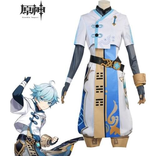 Game Genshin Impact Cosplay Chongyun Cosplay Costume Game Genshin Impact Cosplay Dress Up Chong Yun Full Set Uniform