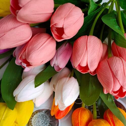 10/5PCS Artificial Flowers Tulips Simulation Fake Flower DIYFlower Arrangement Wedding Party Birthday Gift Home Decoration