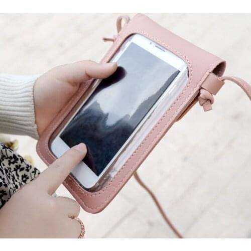 Touch Screen Cell Phone Purse Smartphone Wallet Leather Shoulder Strap Handbag Women Bag For Iphone 11 For Huawei For Samsung1PC