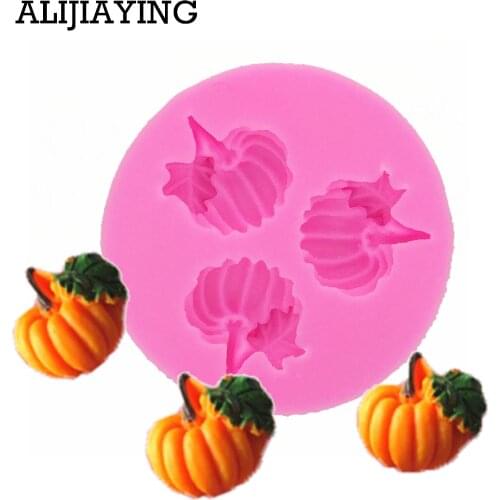 M0074 3D DIY Pumpkin Fondant Cake Chocolate Sugar Craft Mold Silicone Mould Decorating tools