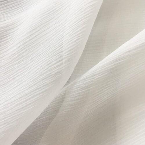 1 meter crinkle silk fabric for sewing 8 momme pure silk Mulberry fabrics tissu tulle telas DIY clothing cloth textile white