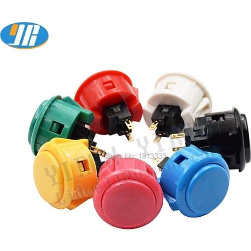 50pcs 30MM Arcade Push Button Start Buttons Micro Switch With Replaceable SANWA OBSF-30 Button For Zero Delay DIY Kit