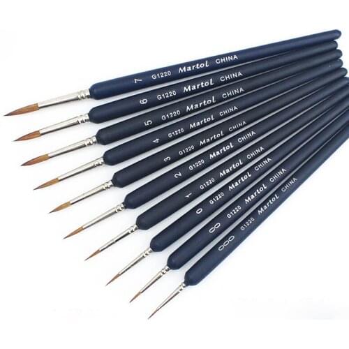 10pcs Miniature Paint Brush Set Professional Nylon Brush Acrylic Painting Thin Hook Line Pen Art Supplies Hand Painted Supply