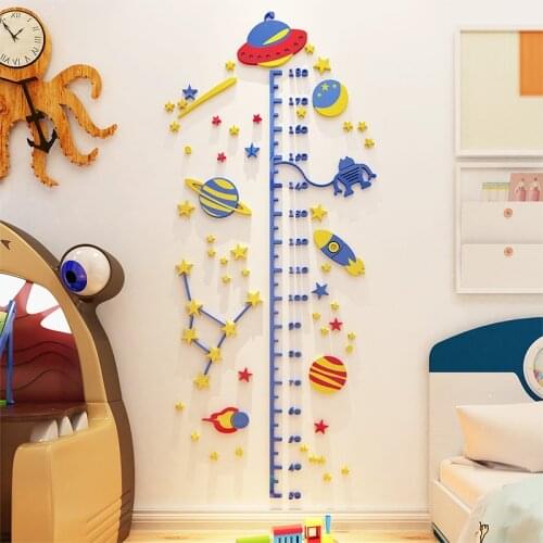 Height Measurement Wall Stickers for Kids boy girl decoration 3D living room porch baby bedroom kindergarten background