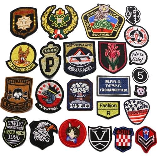 One Crown Animal 3D Letter Shield Embroidery Clothing Stripe Iron Decal Backpack Badge DIY Clothing Accessories Epaulet