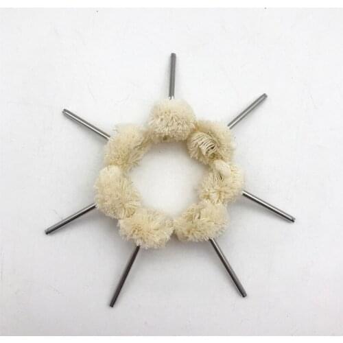 Onnfang 10Pcs 3mm 2.35mm Shank Wool Wheel Amber Buffing Felt Polishing Polished Grinding Head Drill Rotary Tool