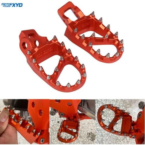 Motorcycle Billet MX Wide Foot Pegs Pedals Rest Footpegs For KTM SX SXF EXC EXCF XC XCF XCW XCFW SMC 65 85 125 150 200 250 -530