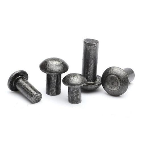 M4 Semi-round Head Iron Rivets Round Solid Rivet Dark Color GB867 25mm-50mm Length
