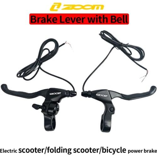 ZOOM Electric Scooter E-bike Brake Lever With Bell Power Off Ring Brake Levers For Electric Bike Handlebar Parts