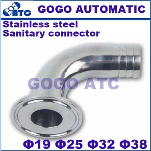 Sanitary Connector elbow O.D 19 - 38mm stainless steel Pagoda Hose Clamps pipe Fittings Ferrule Food grade Quick connector