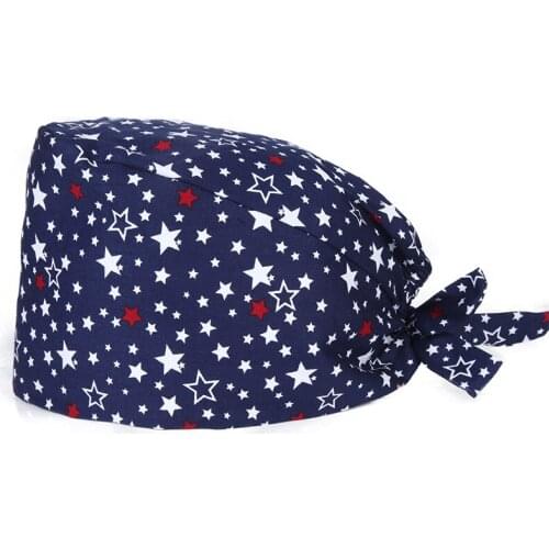 Pet medici enfermera Trattamento medico Scrub Cap 100% Cotton Fabrics Pattern Caps Doctorum nutrix Work Head Wear Hat Work Hats