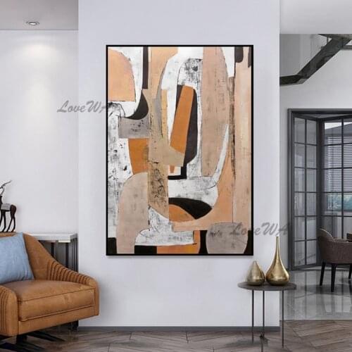Contemporary Abstract Painting With Irregular Patterns New Arrival Wall Art Home Decor Picture On Canvas Full Texture No Framed