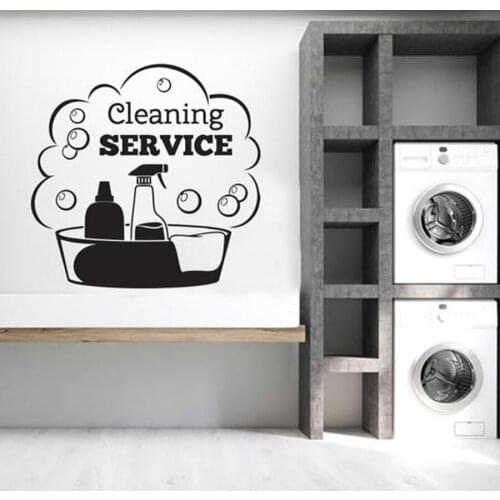 Cleaning Service Wall Decal Door Sign Store Phrase House Personalized Wall Decals Vinyl Wall Stickers Waterproof Mural S411