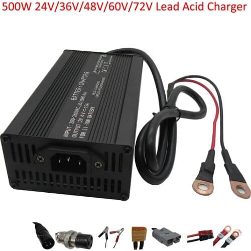 500W 12V 25A 24V 15A 36V 10A 48V 8A 60V 6A 72V 5A Lead Acid Charger For EV Car Golf Cart UPS GEL AGM Wheelchair