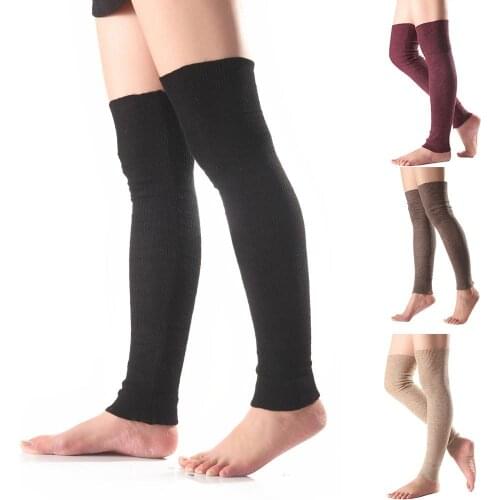 Women Solid Color Knee High Knit Leg Warmers Long Socks Boot Cuffs Toppers Personalized comfortable Warm Outdoor Windproof