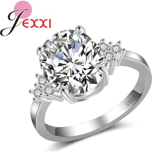 Pure 925 Silver AAA Zircon Ring Womans Fashion Charm 100% Sterling Silver Ring Feminine Jewelry Big Promotion Deal