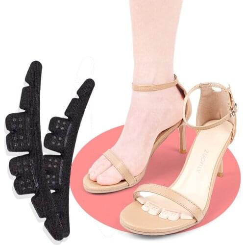 1 pair Rabbit Teeth Anti-slip Stickers Forefoot Toe Pads Inserts for Shoes Woman Sandals Slippers High Heels Non-slip Stickers