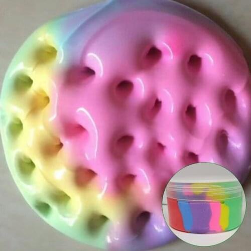 100ml Anti Stress Slime Rainbow Color Slime Plasticine Slime Fluffy Stress Relief Toy Interesting Toys Gift Kids Gift Hot Sale