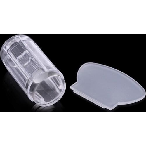 Wholesale New 100pcs Manicure Tranparent Silicone Nail Stamper with Scraper Set Jelly Nail Stamp Polish Transfer Stamper Pattern