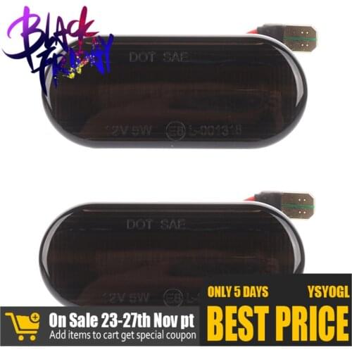 2pcs Led Light Blinker Amber Smoke Side Marker Lights Car Turn Signal Lamp Bulbs for Ford Golf 3 4 Passat 3bg Sb6