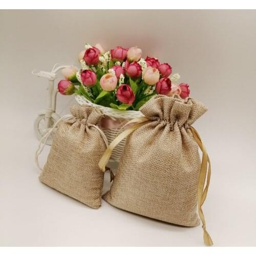 20pcs Jute Zakjes Jute Linen Drawstring Bag Wedding Gift Bag Gift Packaging Bag Jute Bag For Christmas Party Jewelry Pouch Sack