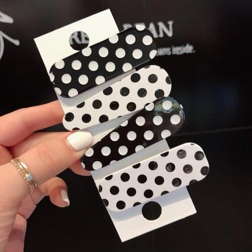 2019 Korea Classic color Hairpins Black White Dot Hair Clips Hair Accessories for Women Japan Chic Girls Hair grip Barrettes