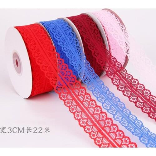 25 Yard Lace Ribbon 3CM Wide African Lace Fabric Trim White Embroidered Trimmings for DIY Sewing Accessories