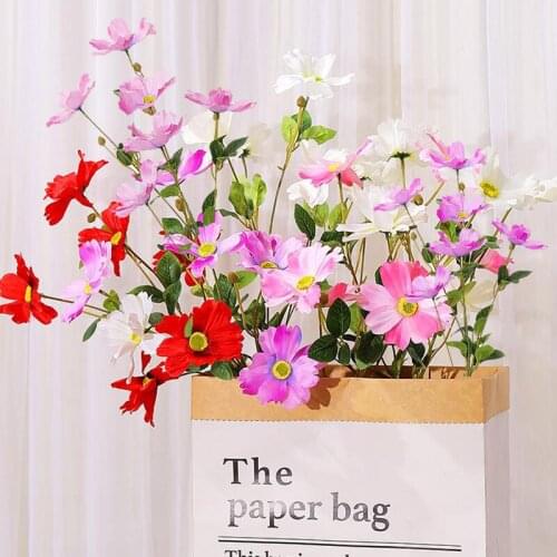 6 Forks Artificial Daisy Flower Nordic Home Table Office Decor Autumn Silk White Tea Flowers Wall Bridal Bouquet Wedding Decor