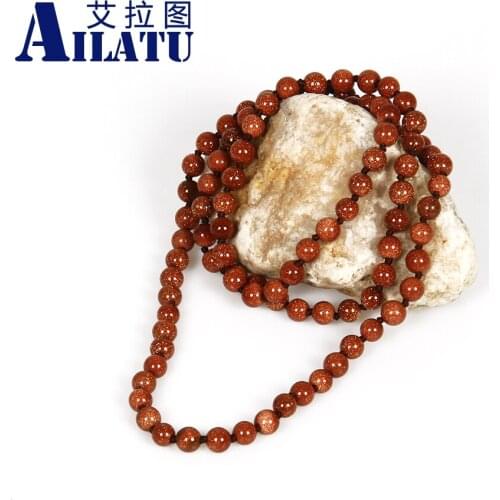 Ailatu Mens Jewelry Natural 8mm Red Stone Beads Fashion Necklace or Bracelet Healing Balance Prayer Jewelry Gift