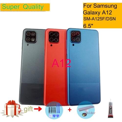 For Samsung Galaxy A12 A125 A125F SM-A125F/DS Housing Back Cover Case Rear Battery Door Chassis Housing Replacement