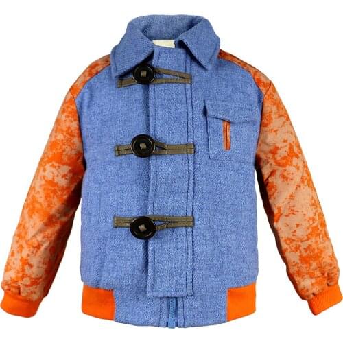 Denim Jacket Long Sleeve Winter Fleece Jackets For Boy Trench Childrens Clothing Jackets Coats Fashion Waterproof 8Y 4C0785